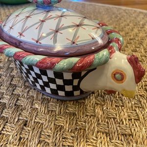 Mackenzie Childs Rooster Covered Caserole